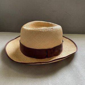 Paul Smith Straw Panama Hat with Matching Trim